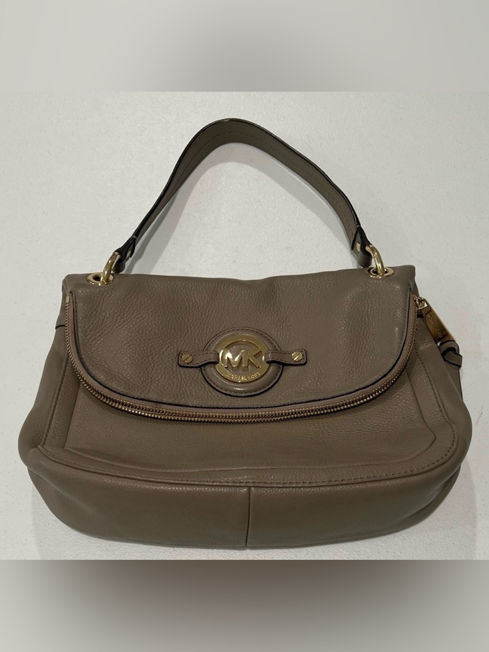 Michael Kors shoulder bag leather fashion unique flap purse rare